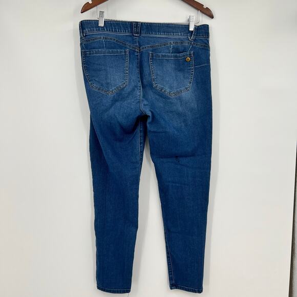 Democracy absolution plus size blue jeans pockets zip & button closure size 14 - Picture 2 of 7